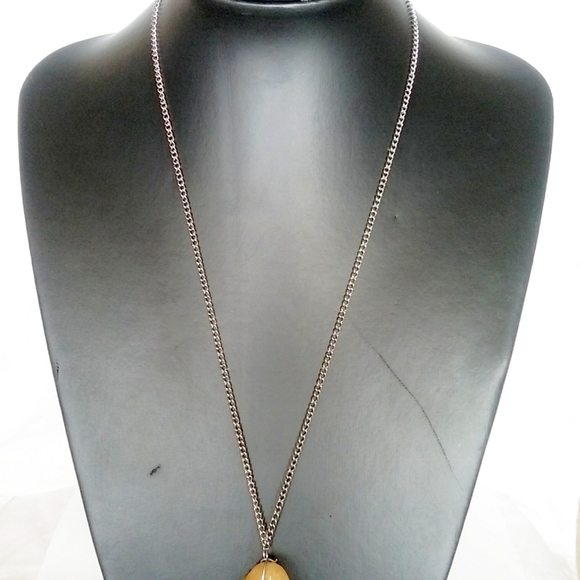 !Sale! Silver Chain Necklace with Stone Pendant - Picture 1 of 1